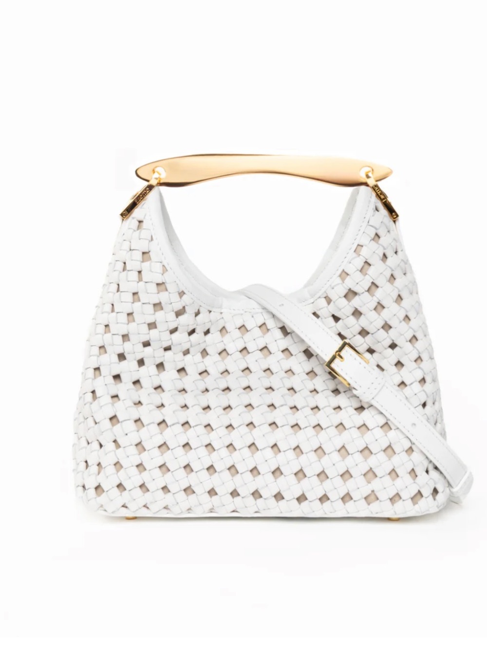 Elegant White Woven Handbag